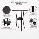 Ver imagem 3 de Conjunto Mesa Alta Bistrô Porto com 4 Banquetas Estofada Kassel Cor Preto - Kmj