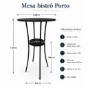 Ver imagem 4 de Conjunto Mesa Alta Bistrô Porto com 4 Banquetas Estofada Kassel Cor Preto - Kmj
