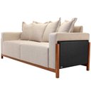 Ver imagem 7 de Sofá 04 Lugares para Sala de Estar 238 cm Khali B04 Linho Bege Couríssimo Preto - Lyam Decor