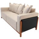 Ver imagem 6 de Sofá 04 Lugares para Sala de Estar 238 cm Khali B04 Linho Bege Couríssimo Preto - Lyam Decor
