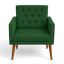 Ver imagem 5 de Poltrona Decor para Studio Cliente Tecido Suede Base Fixa Pés em Madeira Natural Suporta 120 Kg