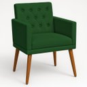 Ver imagem 4 de Poltrona Decor para Studio Cliente Tecido Suede Base Fixa Pés em Madeira Natural Suporta 120 Kg