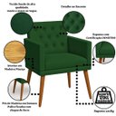 Ver imagem 3 de Poltrona Decor para Studio Cliente Tecido Suede Base Fixa Pés em Madeira Natural Suporta 120 Kg