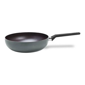 Wok 28 Cm 3,55 L Revestimento Antiaderente Mineral Resist Linha Ceramic Life Preserve Brinox Cinza