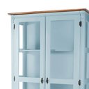 Ver imagem 3 de Cristaleira de Madeira Maciça 2 Portas 1 Gaveta 3 Prateleiras Pés Torneados Florença 303