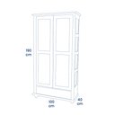 Ver imagem 4 de Cristaleira de Madeira Maciça 2 Portas 1 Gaveta 3 Prateleiras Pés Torneados Florença 303