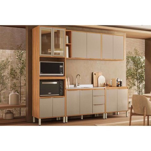 Cozinha Completa 5 Peças Plena CZ317 Cinamon/Nude Demóbile