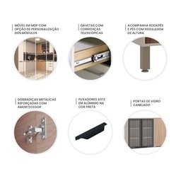 Armário Cozinha Completa Canto 10 Peças Stylo C/ Paneleiro Cor:beige - 6