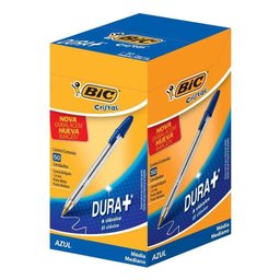 Kit Caixa de Caneta Esferográfica Cristal 1.0mm 100 Unidades Azul e Preto - Bic - 2
