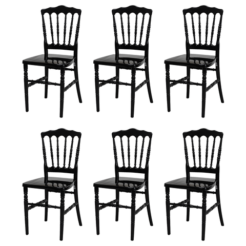 Conjunto 6 Cadeiras Dior Pretas em Polipropileno para Sala, Cozinha e Espaço Gourmet