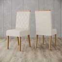 Ver imagem 4 de Conjunto Mesa de Jantar Natalí com Vidro e 4 Cadeiras Nina Henn - Nature/off White/linho