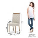 Ver imagem 3 de Conjunto Mesa de Jantar Natalí com Vidro e 4 Cadeiras Nina Henn - Nature/off White/linho