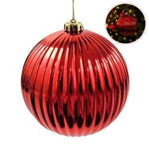 Bola de Natal Vermelha Calabaza 15cm Decoração Árvore