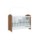 Ver imagem 1 de Berço / Mini Cama Infantil Bala de Menta 3 em 1 Rústico/Branco - Henn