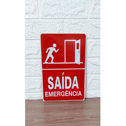 Kit 2 Placa de Sinalização Saida de Emergencia 20 X 30 Cm - 4
