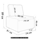 Ver imagem 4 de Poltrona Sala de Estar Decorativa Rovier Sintético Caramelo Z32 - Mpozenato
