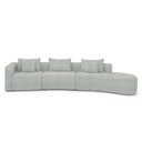 Ver imagem 5 de Sofá Curvo Decorativo Kimiko 437cm 5 Lugares Sala de Estar com Chaise Bouclê Cinza G52 - Gran Belo
