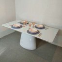 Ver imagem 4 de Mesa de Jantar Cone Retangular 140x90 cm Base Oval Laca Branca Tampo Laca Branca Personal Decor Desi