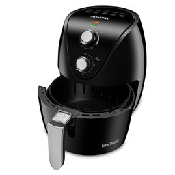 Fritadeira Elétrica Sem Óleo Mondial New Pratic Preta AF-31 3,5L 1500W 220V 76426-02 - 3