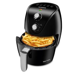 Fritadeira Elétrica Sem Óleo Mondial New Pratic Preta AF-31 3,5L 1500W 220V 76426-02 - 4