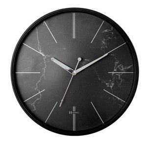 Relógio Parede Herweg Vidro 34,6 Cm Preto Fosco 6869 Preto - Preto