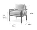 Ver imagem 2 de Poltrona Decorativa Couro Preto Lua