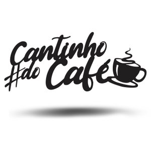Painel Decorativo Cantinho Do Café Hasttag Mdf Preto Fosco