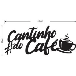 Painel Decorativo Cantinho Do Café Hasttag Mdf Preto Fosco - 3