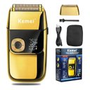 Ver imagem 2 de Barbeador Máquina Corpo de Metal Dourado Shaver Acabamento Prova da Água Kemei Km-2028