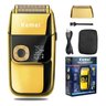 Barbeador Máquina Corpo de Metal Dourado Shaver Acabamento Prova da Água Kemei Km-2028 - 2