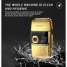 Barbeador Máquina Corpo de Metal Dourado Shaver Acabamento Prova da Água Kemei Km-2028 - 5