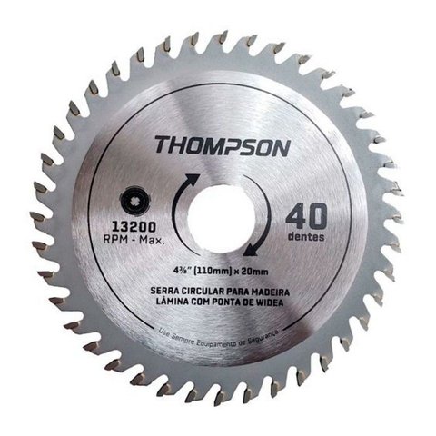 Lâmina de Serra Disco Circular 4.3/8 40 Dentes 11x2 Thompson