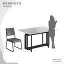 Ver imagem 5 de Conjunto Sala de Jantar Mesa 120x90cm Base Pérola Tampo MDF Laca com Vidro Napoli Preto/Grafite