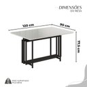 Ver imagem 3 de Conjunto Sala de Jantar Mesa 120x90cm Base Pérola Tampo MDF Laca com Vidro Napoli Preto/Grafite