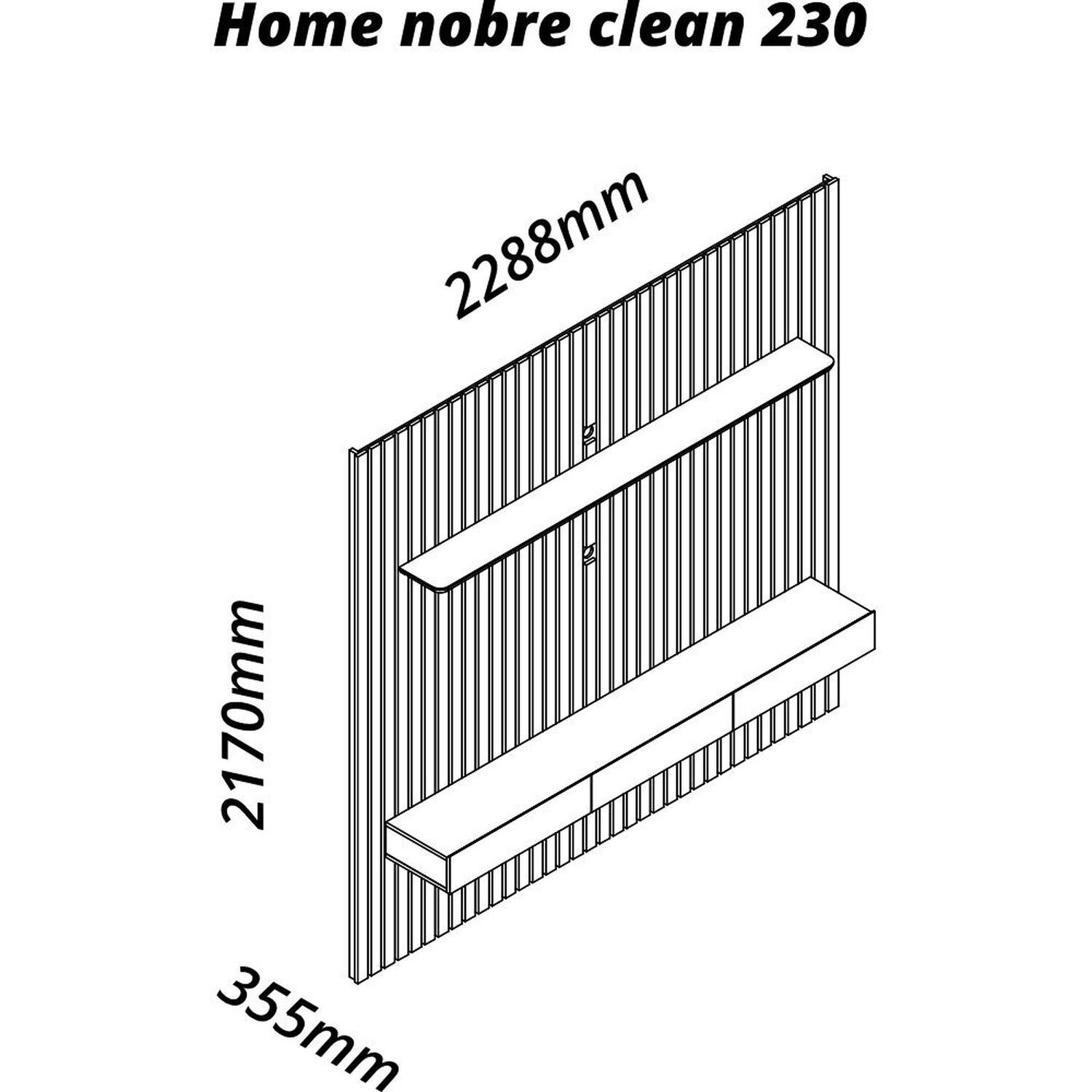 Estante Home Ripada para Tv até 85 Polegadas 3 Gavetas Nobre Clean - 3