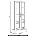 Ver imagem 4 de Cristaleira Porta de Vidro 80cm Pés Madeira Maciça Nira Tauari F07 - Mpozenato