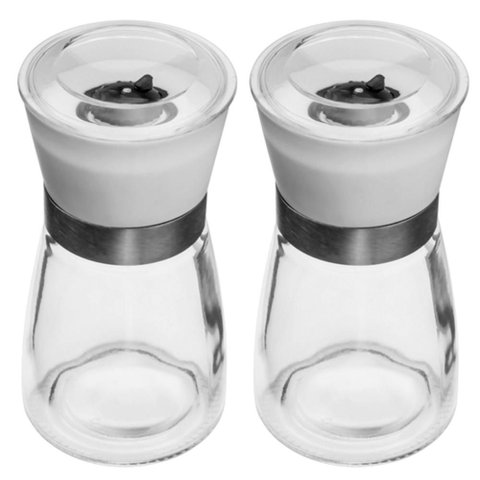 2 Moedores Pimenta Sal 170ml Lyor Vidro Moinho Cerâmica