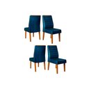 Ver imagem 1 de Cadeira Sala de Jantar Ondina Kit 4 Un Freijó/Veludo Nav - DJ Móveis