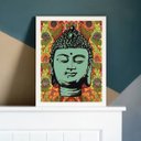 Ver imagem 2 de Quadro Decorativo Cabeça Buda 45x34cm:Madeira branca