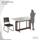 Ver imagem 5 de Conjunto Sala de Jantar Mesa 120x90cm Base Pérola Tampo MDF Laca com Vidro Napoli Marrom/Preto