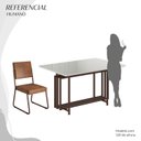 Ver imagem 5 de Conjunto Sala de Jantar Mesa 120x90cm Base Pérola Tampo MDF Laca com Vidro Napoli Marrom