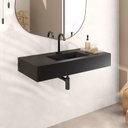 Ver imagem 1 de Bancada Cuba Esculpida de Porcelanato para Banheiro Alto Padrão Portobello 100x45x15cm Acetinado 