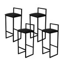 Ver imagem 1 de Banqueta Bistro Industrial Conforto Premium 4Un:Preto