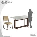 Ver imagem 5 de Conjunto Sala de Jantar Mesa 120x90cm Base Pérola Tampo MDF Laca com Vidro Napoli Marrom/Creme