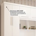Ver mais imagens de Guarda-Roupa Infantil 4 Portas com Bicama e Baú 100% MDF 160cm Bemzi Espresso Móveis Branco/Rosa/Azul/Lilás