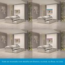 Ver imagem 6 de Guarda-Roupa Infantil 4 Portas com Bicama e Baú 100% MDF 160cm Bemzi Espresso Móveis Branco/Rosa/Azul/Lilás