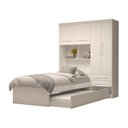 Ver imagem 2 de Guarda-Roupa Infantil 4 Portas com Bicama e Baú 100% MDF 160cm Bemzi Espresso Móveis Branco/Rosa/Azul/Lilás