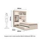 Ver imagem 3 de Guarda-Roupa Infantil 4 Portas com Bicama e Baú 100% MDF 160cm Bemzi Espresso Móveis Branco/Rosa/Azul/Lilás