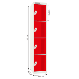 Guarda Volume de Aço 4 Portas - Nk 1334 Compatível com Capacete - 4
