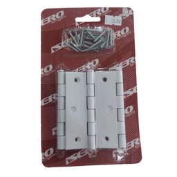 Dobradiça 3 1/2 X 2 5/16" Ferro Pino Reversível Leve Branco Cartela com 3 Unidades Isero - 3